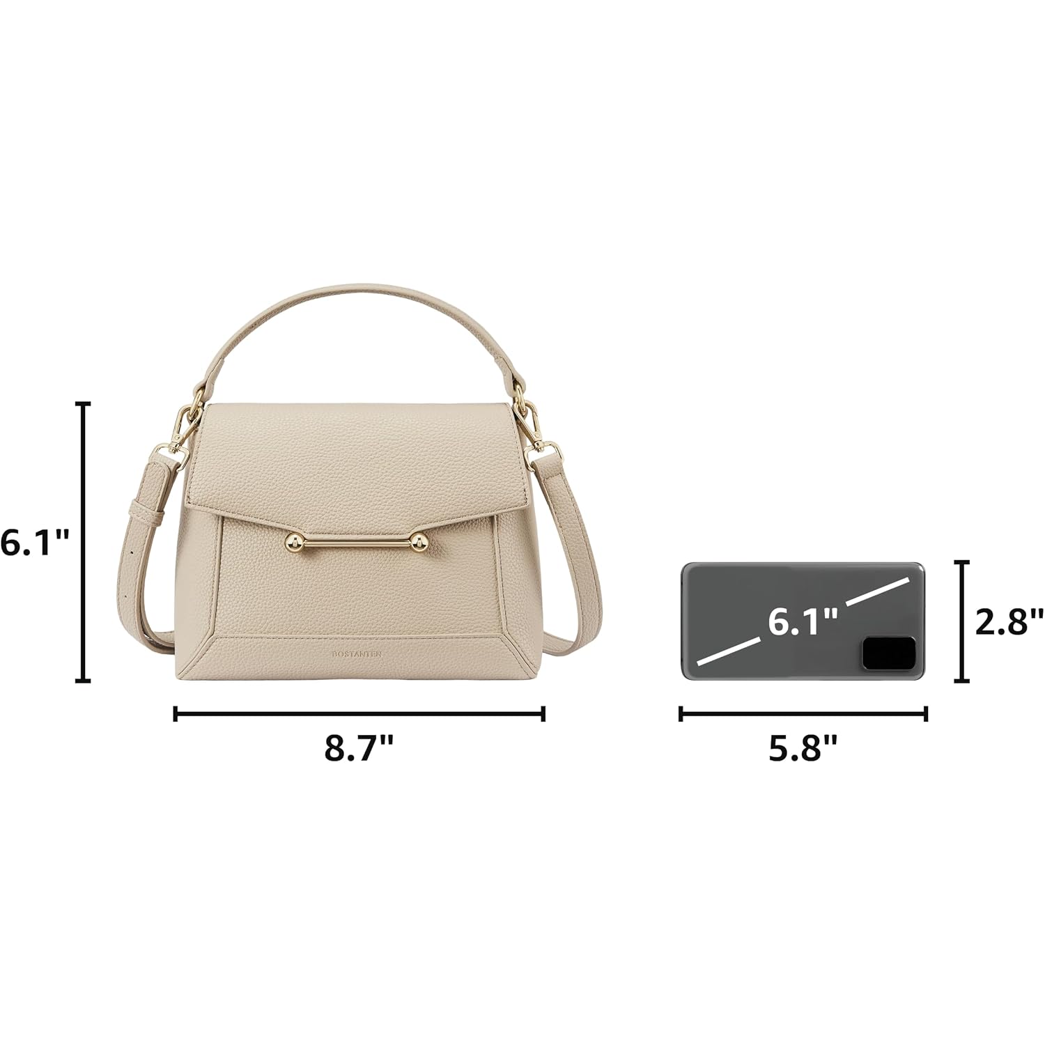 Bostanten Crossbody Bags For Women Vegan Leather Small Purse With Top Handle Shoulder Handbags For Everyday Use