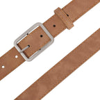 XZQTIVE Women Suede Belts for Women Fashion Leather Belts With Silver Buckle Ladies Waist Belt For Jean Pant Dress