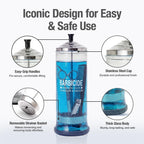 BARBICIDE Disinfecting Jar (Large - 37 Fl Oz) – Durable Glass Immersion Container with Stainless Steel Lid &Tray – Professional Tool Sanitizer for Combs, Brushes, Nail Tools & Implements