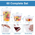 60 Sets Deli Containers With Lids, 8/16/32 Oz Quart Containers Bpa Free, Airtight Takeout Plastic Food Storage Container, Stackable Leakproof Microwave & Freezer Safe For Soup, Sauce & Leftover