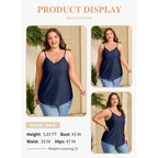 Eytino Plus Size Tank Tops For Women Summer Casual Spaghetti Strap Sleeveless Camisole Shirts(1X-5X)
