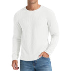 Nitagut Mens Waffle Crewneck Shirts Slim Fit Long Sleeve Casual T-Shirt