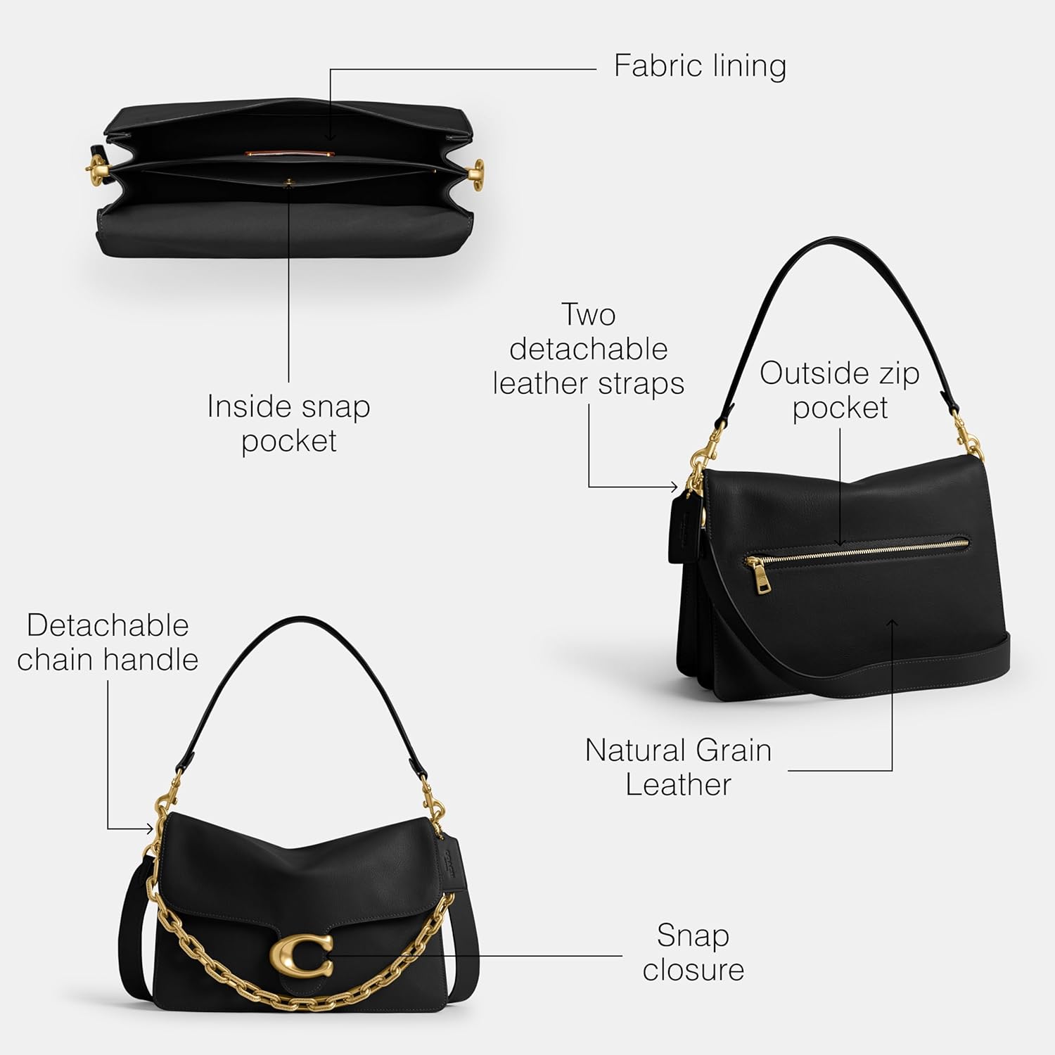 COACH Chain Tabby Shoulder Bag 30