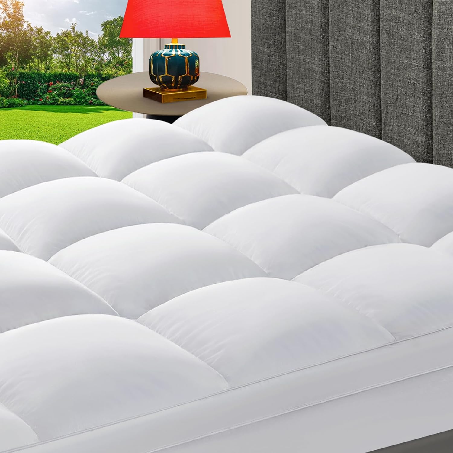 Queen Mattress Topper, Extra Thick Pillow Top Mattress Pad For Back Pain Relief, Cooling Bed Topper Mattress Cover With 8-21 Inch Deep Pocket