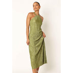 Petal & Pup Women'S Melody Plisse Halter Maxi Dress