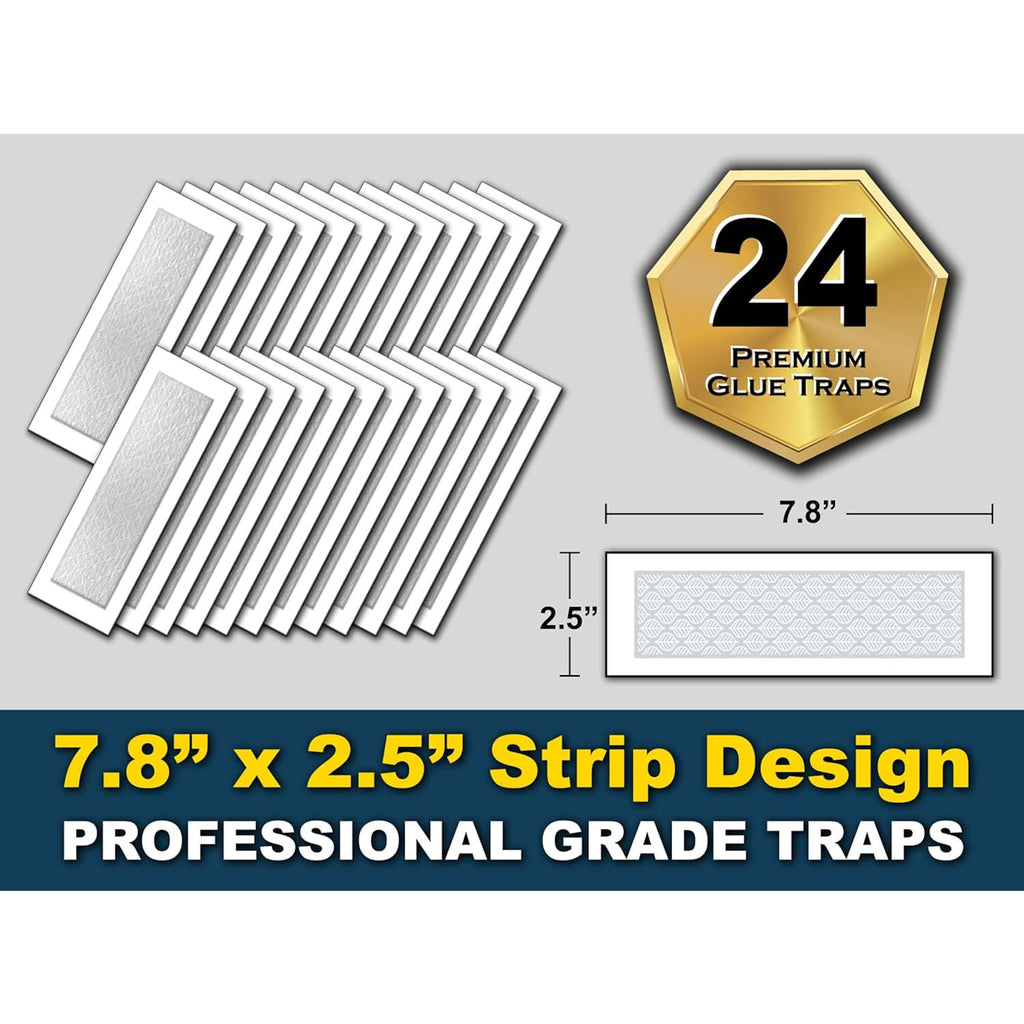 Maxguard Glue Trap Strips (24 Traps) Non-Toxic Extra Sticky Glue Board Pre-Baited With Fruity Scent Attractant Trap & Kill Insects, Bugs, Spiders, Crickets, Scorpions, Cockroaches, Centipedes, Mice