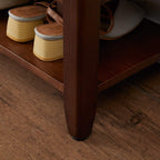 Xkzg Shoe Rack Bench Wooden Shoe Storage Bench Entryway Bench, Brown, 31.5" | Rubber Wood, Shoe Bench For Entryway, Living Room, Bedroom, Balcony, 31.5"W X 11.8"D X 16.5"H
