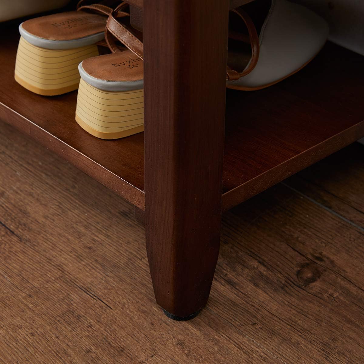 Xkzg Shoe Rack Bench Wooden Shoe Storage Bench Entryway Bench, Brown, 31.5" | Rubber Wood, Shoe Bench For Entryway, Living Room, Bedroom, Balcony, 31.5"W X 11.8"D X 16.5"H