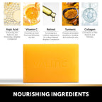 Valitic Kojic Acid Dark Spot Soap With Turmeric, Vitamin C, Retinol - Original Japanese Complex With Hyaluronic Acid, Vitamin E, Shea Butter, Castile Olive Oil - 2 Pack And African Net Sponge
