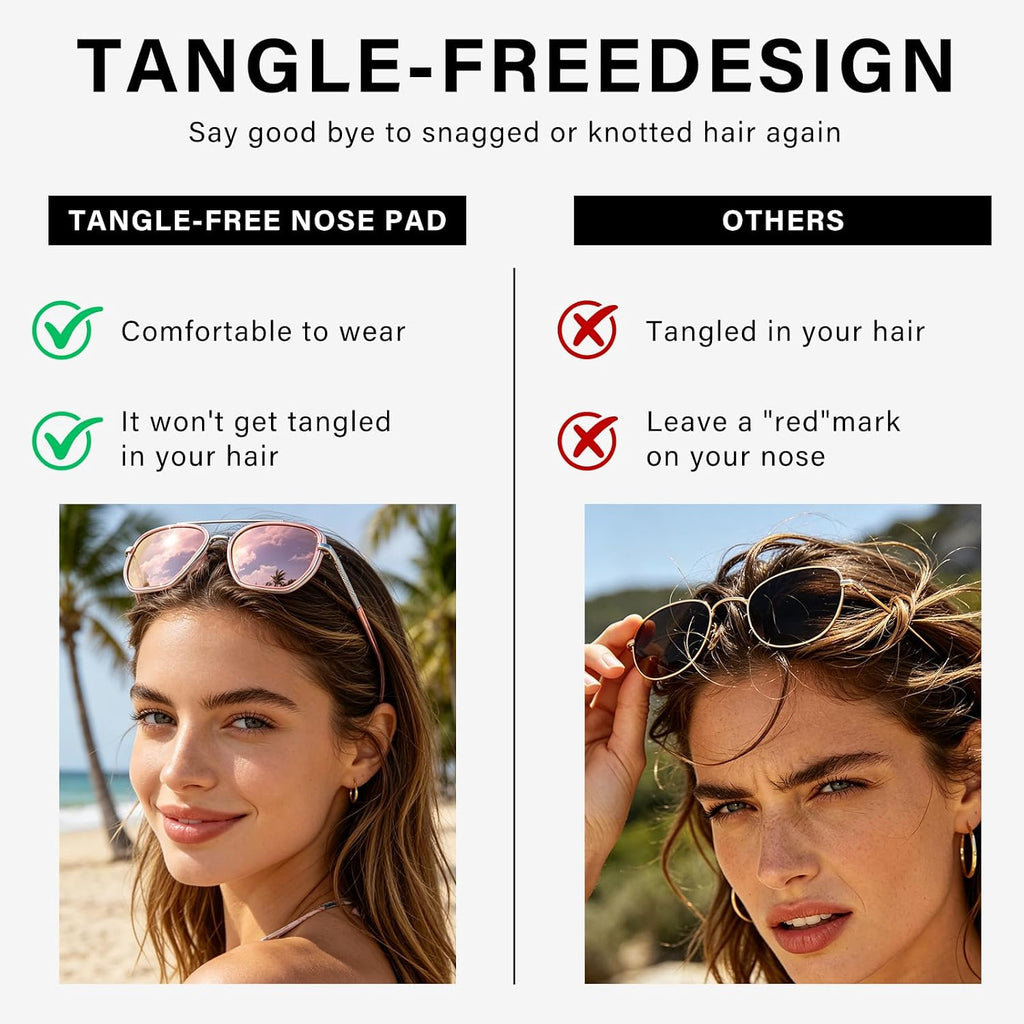 Tangle Free Polarized Aviator Sunglasses for Women UV Protection Sports Running Sun Glasses Unisex Shades Xh-1pcs-pink