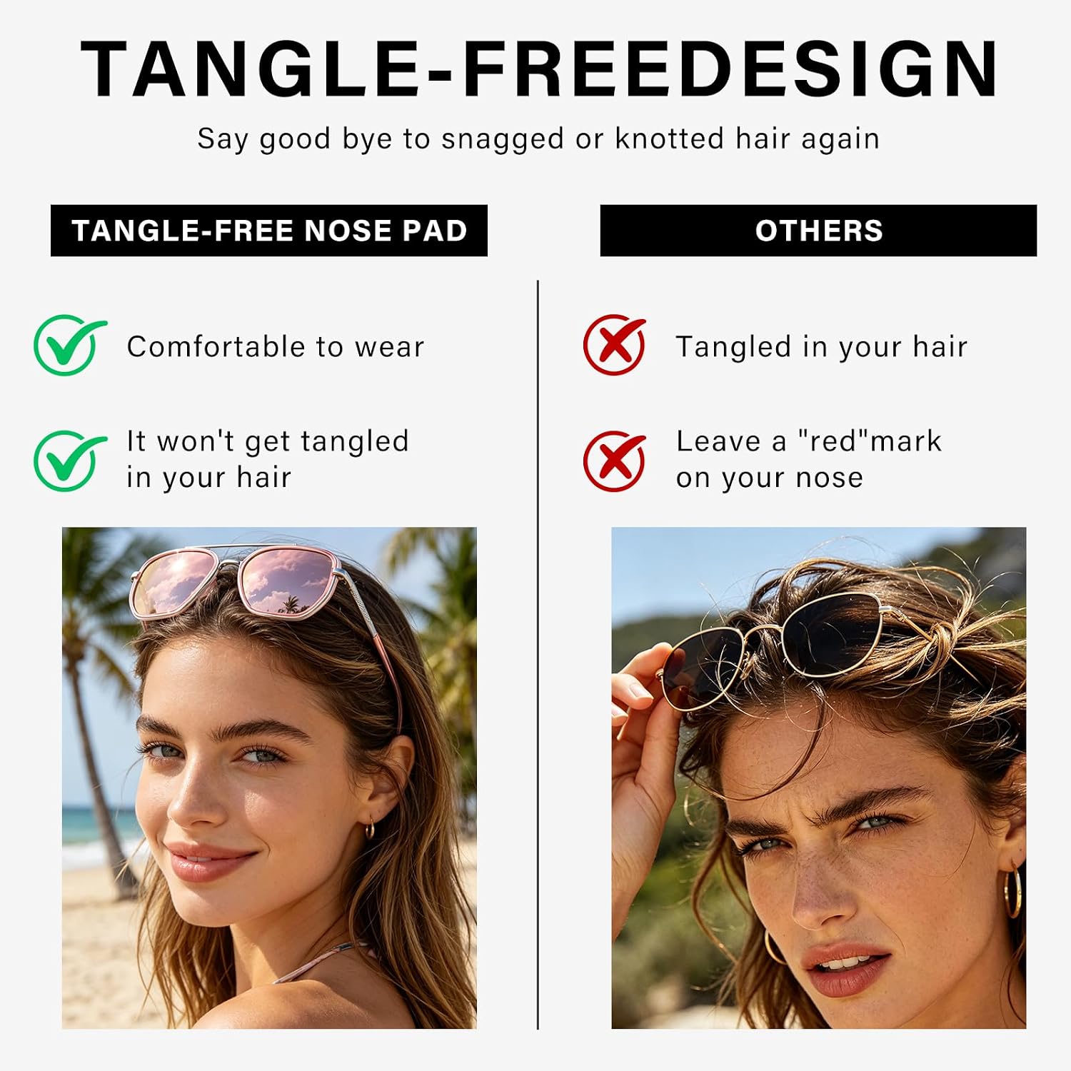 Tangle Free Polarized Aviator Sunglasses for Women UV Protection Sports Running Sun Glasses Unisex Shades Xh-1pcs-pink