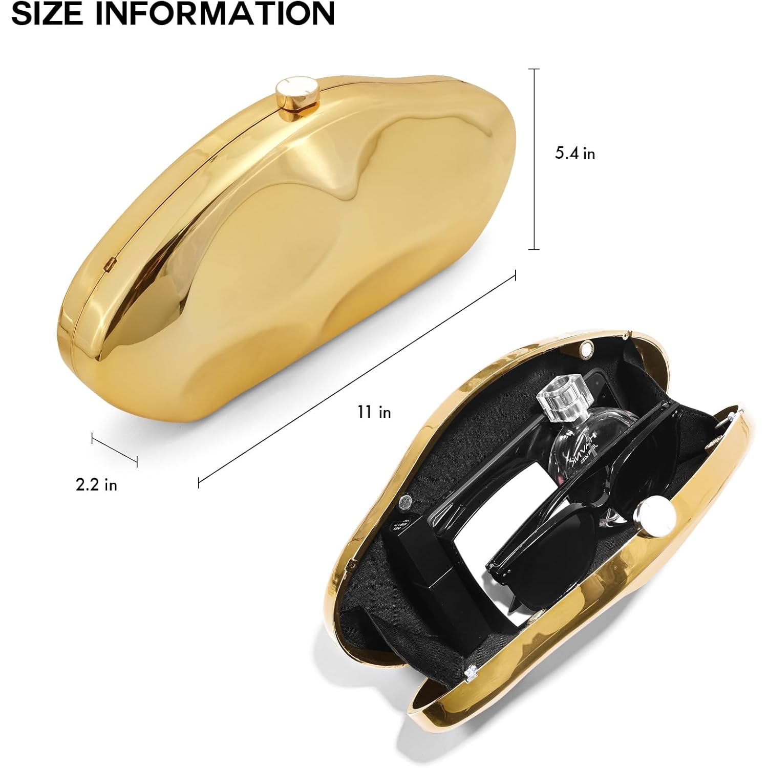 Acrylic Clutch Purse for Women Evening Bag, Irregular Shell Acrylic Purse Box Clutch with Chain for Party Wedding Prom