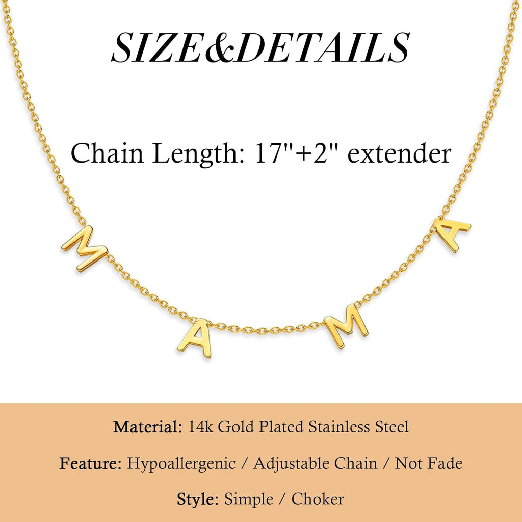 SmileBelle Necklaces for Women as First Mothers Day Gifts, Mama Necklace as New Mom Gifts Gigi Necklace as Gigi Gift Mimi Necklaces as Gift for Mimi First Time Mommy Jewelry for Expecting Mother