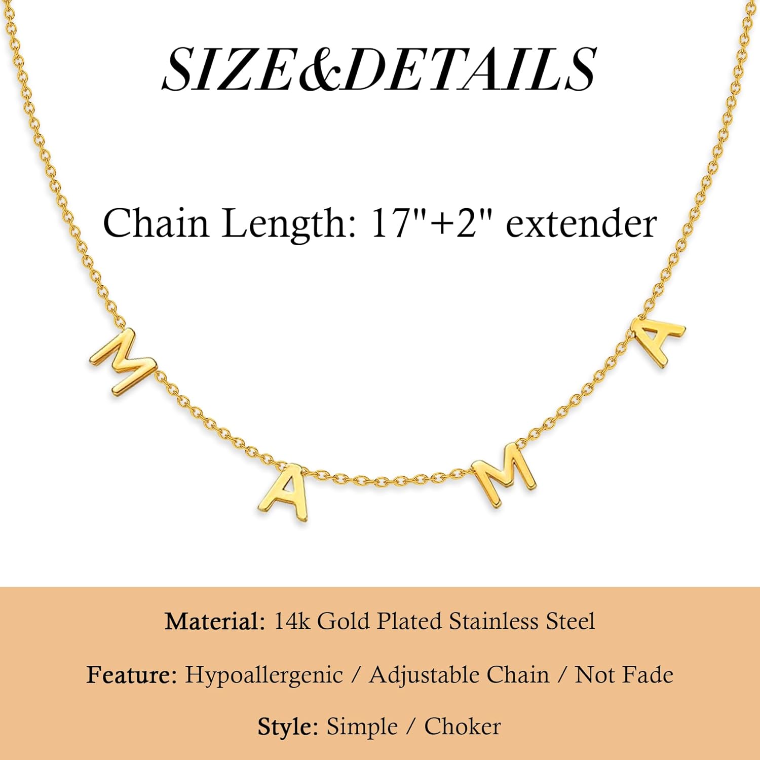 SmileBelle Necklaces for Women as First Mothers Day Gifts, Mama Necklace as New Mom Gifts Gigi Necklace as Gigi Gift Mimi Necklaces as Gift for Mimi First Time Mommy Jewelry for Expecting Mother