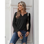 Long Sleeve Shirts for Women Casual V Neck Fall Tops Dressy Summer Work Blouses Clothes
