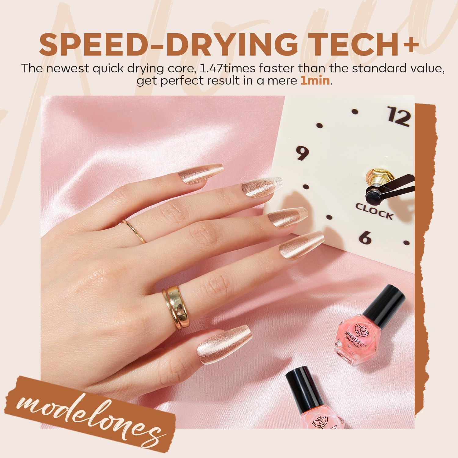 modelones Nail Polish Set, 6 Colors Pearl White Pink Nude Mini Nail Polish Set,Wedding Shimmer Champagne Nail Quick Dry Art DIY Home Salon Nail Art Manicure Gift for Women Girls