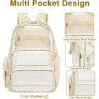 Btoop Clear Backpack Heavy Duty Transparent Backpack 17" See Through Bookbag For College Work Festival Security Padded Strap