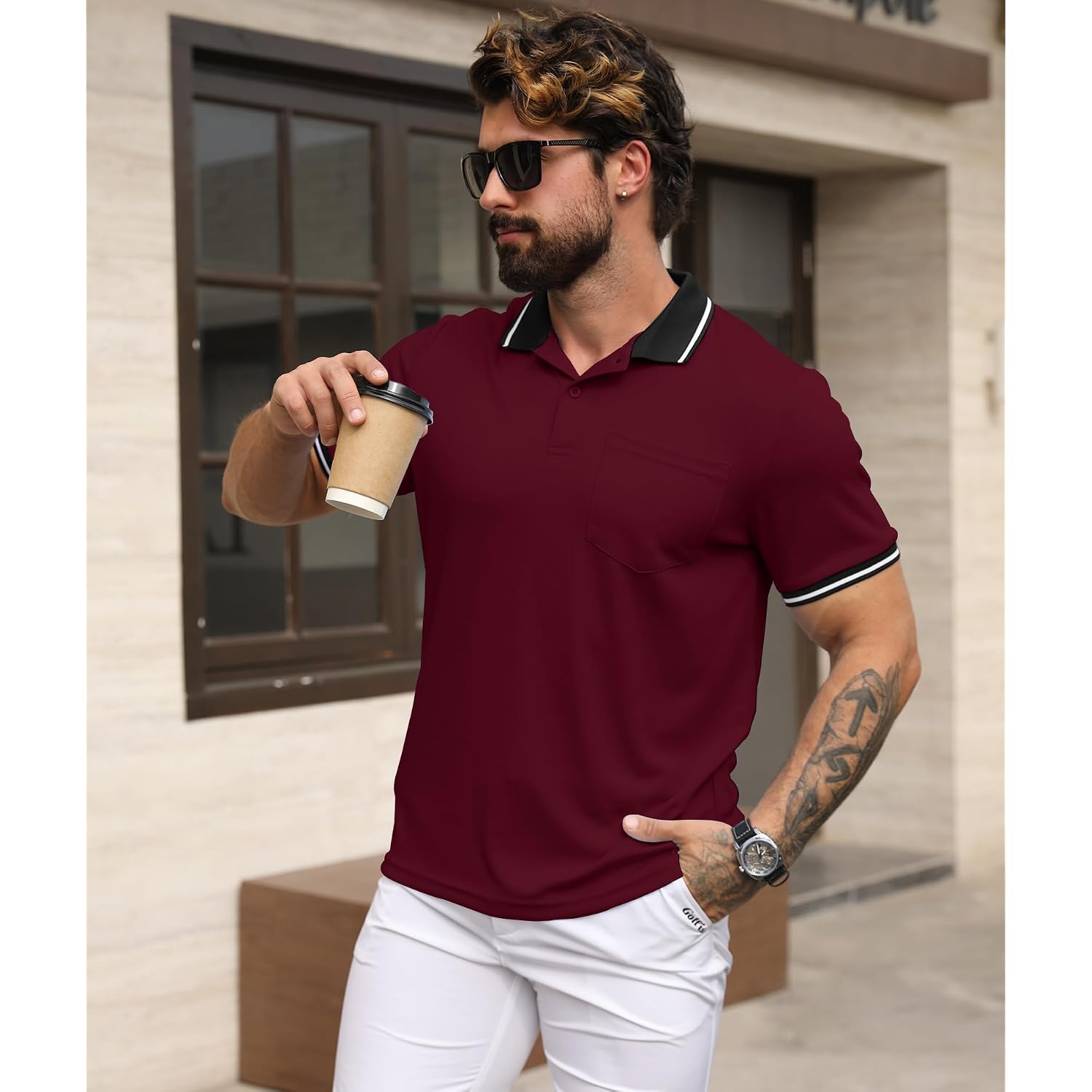 Geek Lighting Men'S Polo Shirts With Pocket 5 Pack