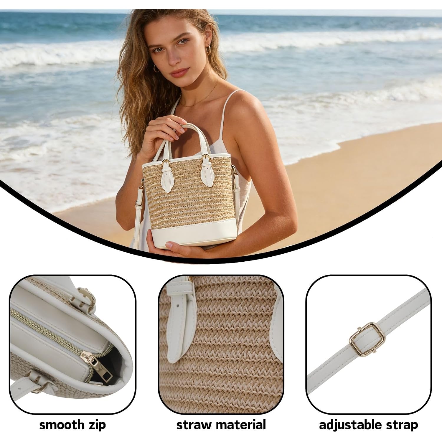 Trendy Women’S Straw Bucket Bag Straw Crossbody Bags For Women Summer Beach Clutch Travel Top-Handle Shoulder Purse 2026