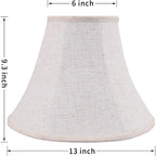 Beige Bell Lamp Shade Set Of 2, 6"Top X 13"Bottom X 9.3"High, Replacement Medium Lamp Shade For Table Lamp And Floor Lamp, Fabric Natural Linen, Assembly Required