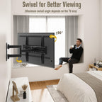 Mounting Dream Tv Wall Mount Swivel And Tilt For Most 26-55 Inch Tv, Tv Mount Perfect Center Design, Full Motion Tv Mount Bracket With Articulation, Up To Vesa 400X400Mm, 60 Lbs, Md2377