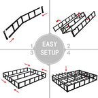Aldrich Box Springs King Size 9 Inch, Heavy Duty Metal Frame Mattress Foundation With Easy Clean Cover, Noise Free, Easy Assembly