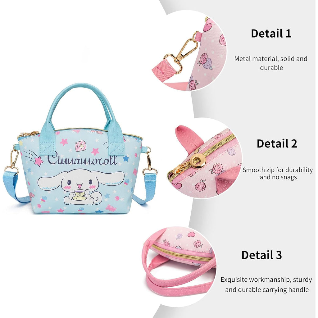 Cute Mini Purse Crossbody, Soft Pu Leather Messenger Shoulder Bag Cartoon Handbag, 2Pcs