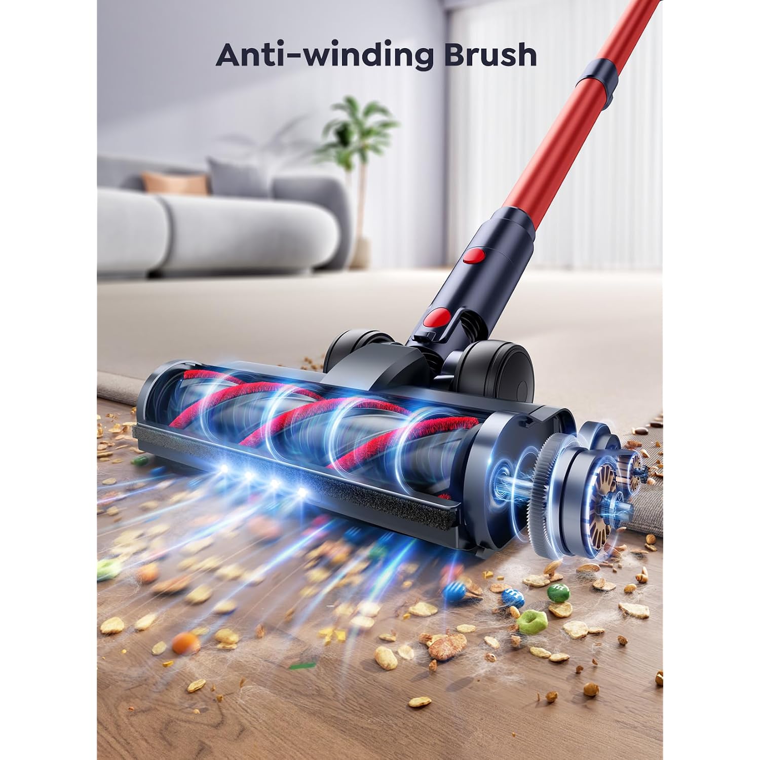 Cordless Vacuum Cleaner, 650W 55Kpa 70Mins Vacuum Cleaners For Home With Auto Mode/Led Display, Self-Standing Cordless Stick Vacuum Lightweight,Rechargeable Cordless Vacuum For Pet Hair/Carpet/Floors