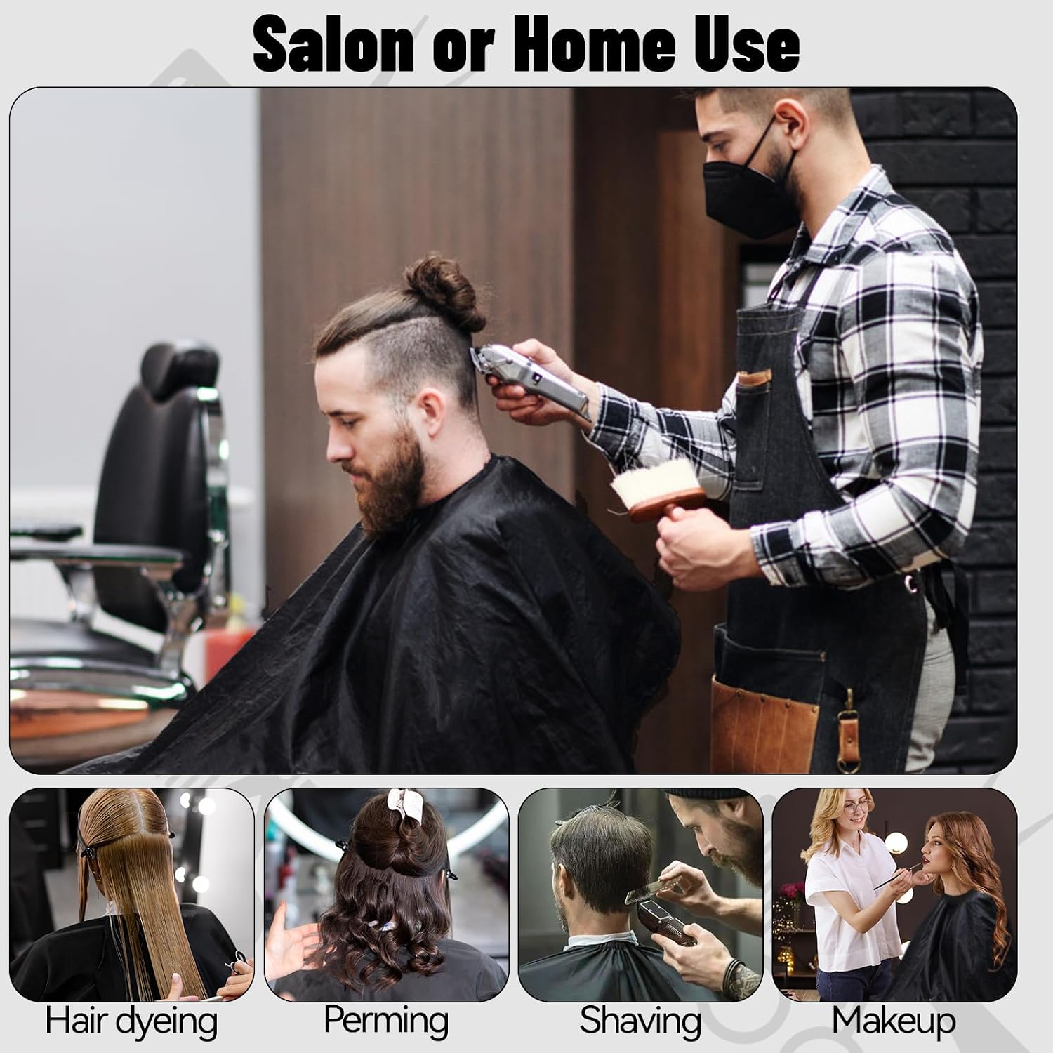 Professional 10 In 1 Barber Cape Kit, Hair Cutting Cape Neck Duster Brush Combs, Clips & Cleaning Supplies Barber Gifts For Men