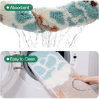 LUMI Soft and Absorbent Beach Bathroom Rug, Non-Slip Backing, Ideal for Bathroom, Kitchen and Entryway Decor, Sea Beach Starfish Shell Bath Decor, Blue, 22"x34"