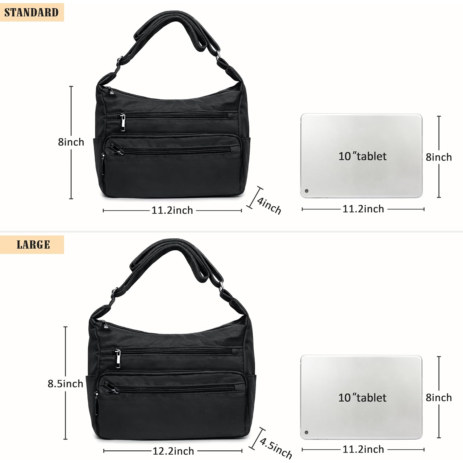 Volganik Rock Rfid Purses For Women Fabric Nylon Multi Pocket Crossbody Bag Ladies Travel Handbag