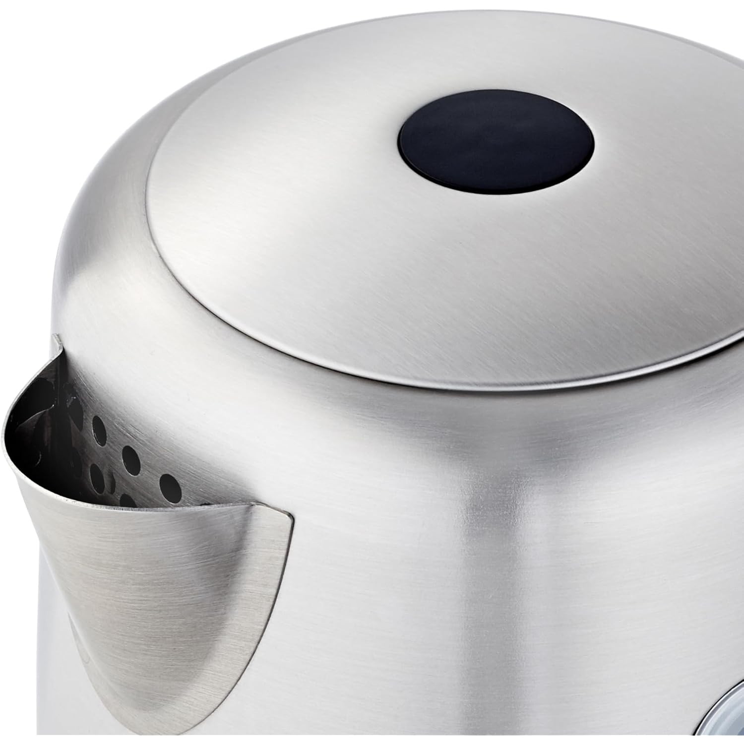 Amazon Basics Electric Stainless Steel Kettle for Tea and Coffee, BPA-Free, Fast Boiling, Auto Shut-Off, 1 Liter, 1500W, Black and Silver