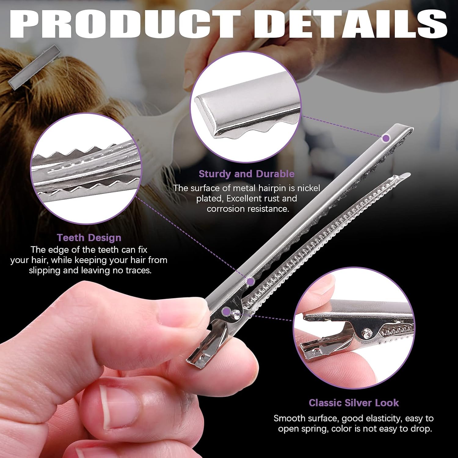 Swpeet 200Pcs 1.26inch - 3.2cm Alligator Hair Clips Kit, Perfect for Metal Duck Bill Hair Clips Flat Top Single Prong Hairpins for Hair Styling DIY Accessories (1.26 Inch)