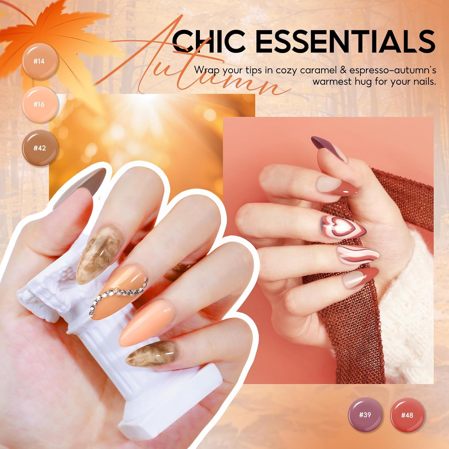 COSCELIA 60PC Gel Nail Polish Kit with U V light Starter Kit 55 Colors Gel Polish 5PC Top Base Coat Nail Art Decorations French Manicure Kit for with Everything Gifts for Women
