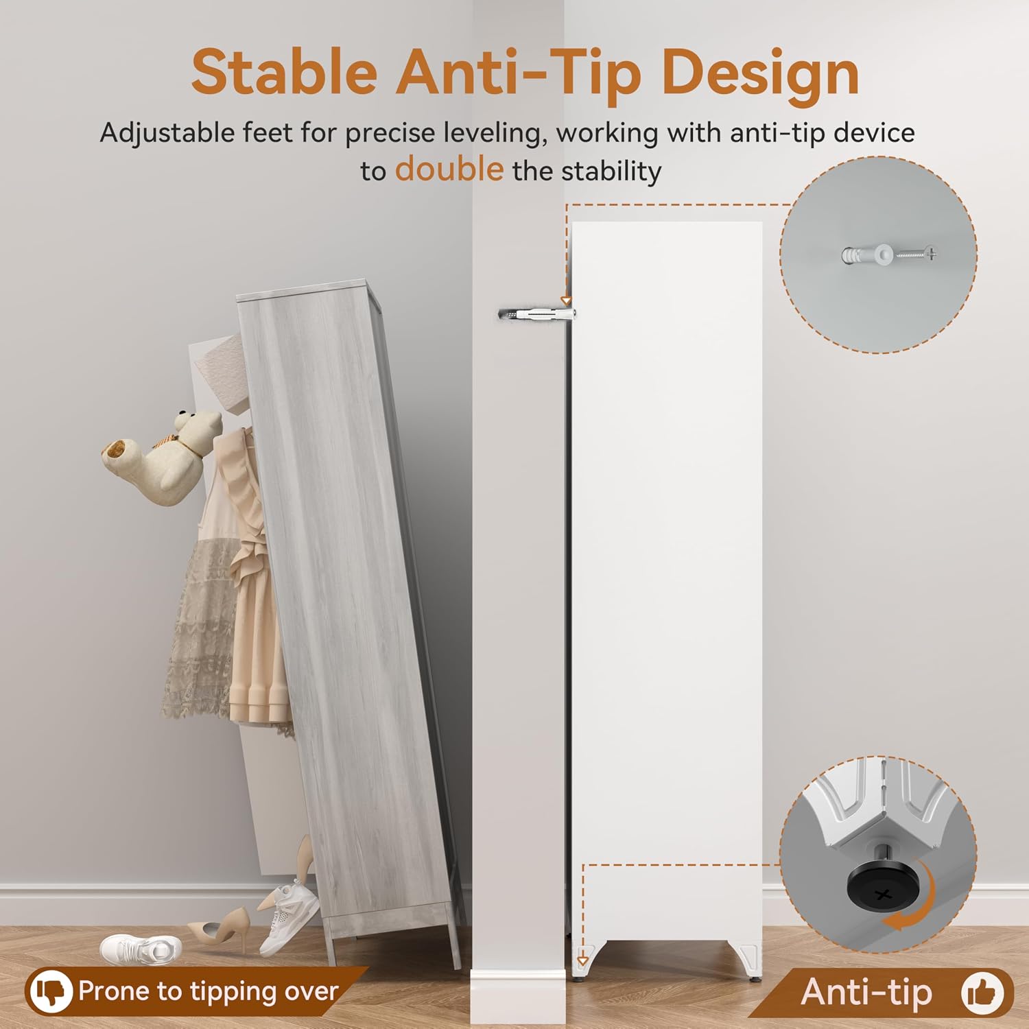 Metal Armoire Wardrobe Closet With Doors And Shelves, 71" Tall Freestanding Wardrobe Cabinet For Hanging Clothes, Large Closet With Hanging Rod For Bedroom, Office, School, Employee, Gym, White