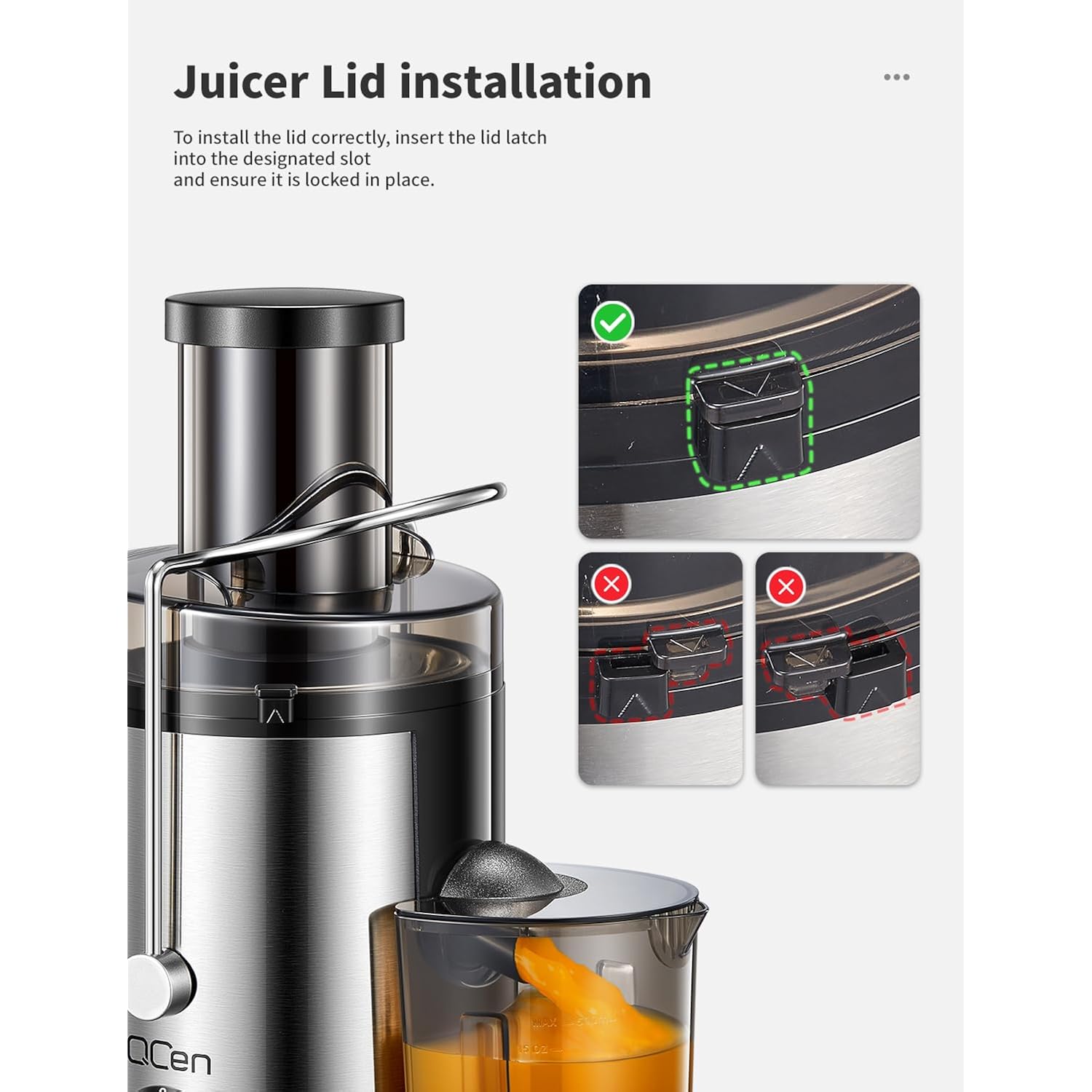 Juicer Machine, 800W Centrifugal Juicer Extractor with Wide Mouth for Fruit Vegetable, Easy to Clean, Stainless Steel, BPA-free (Black)