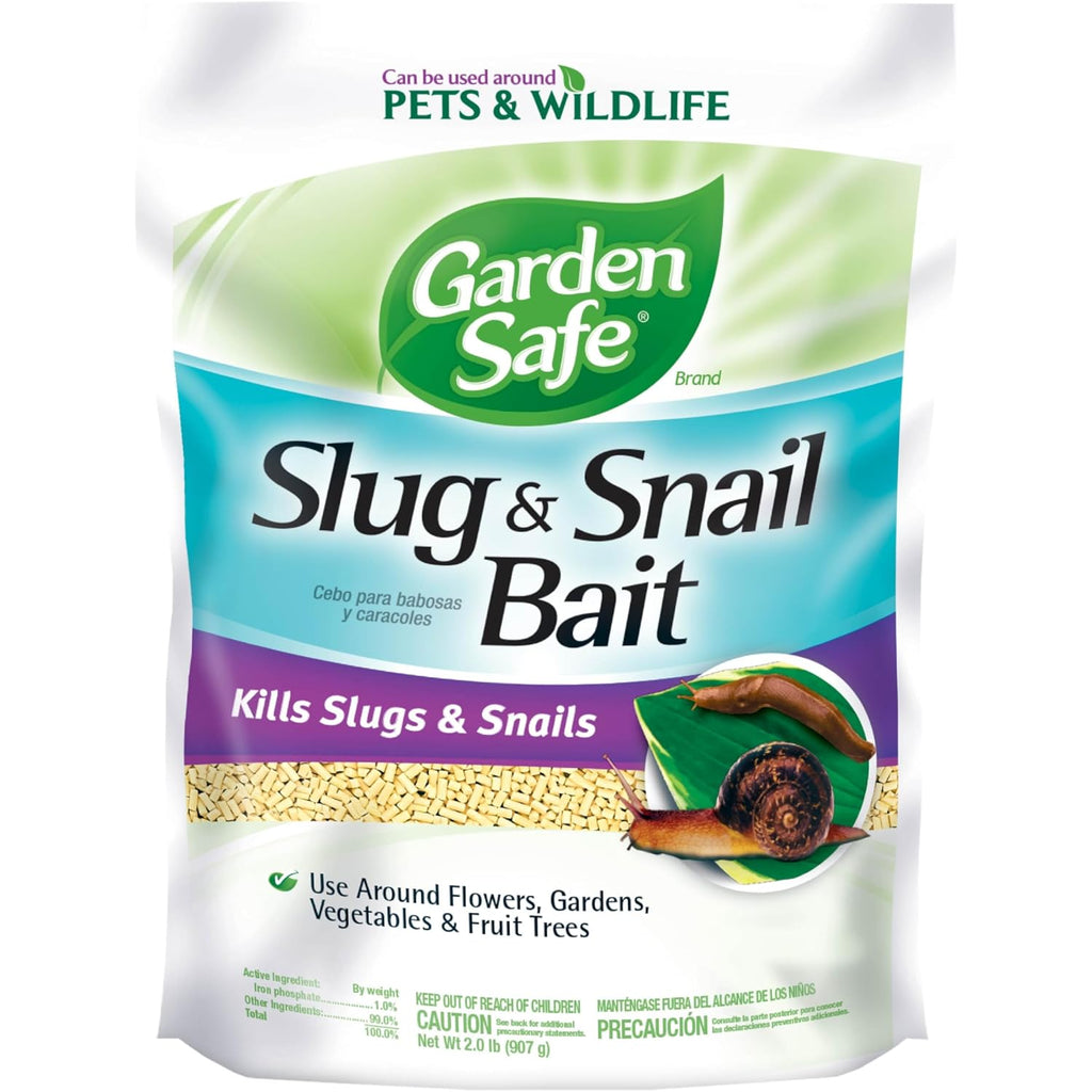 Garden Safe Brand Slug & Snail Bait Granules, 2 Pounds, Slugs & Snails Begin To Die Within 3 To 6 Days, Can Be Used Around Pets & Wildlife, For Lawns, Gardens & Greenhouses, 1 Pack