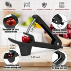 Schvubenr Cherry Pitter Tool - Stainless Steel Cherry Corer Pitter With Ergonomic Push Design - Easy To Use For Making Cherry Jam - Pit Cherry With Ease, Saving Time & Space With Lock Design(Black)