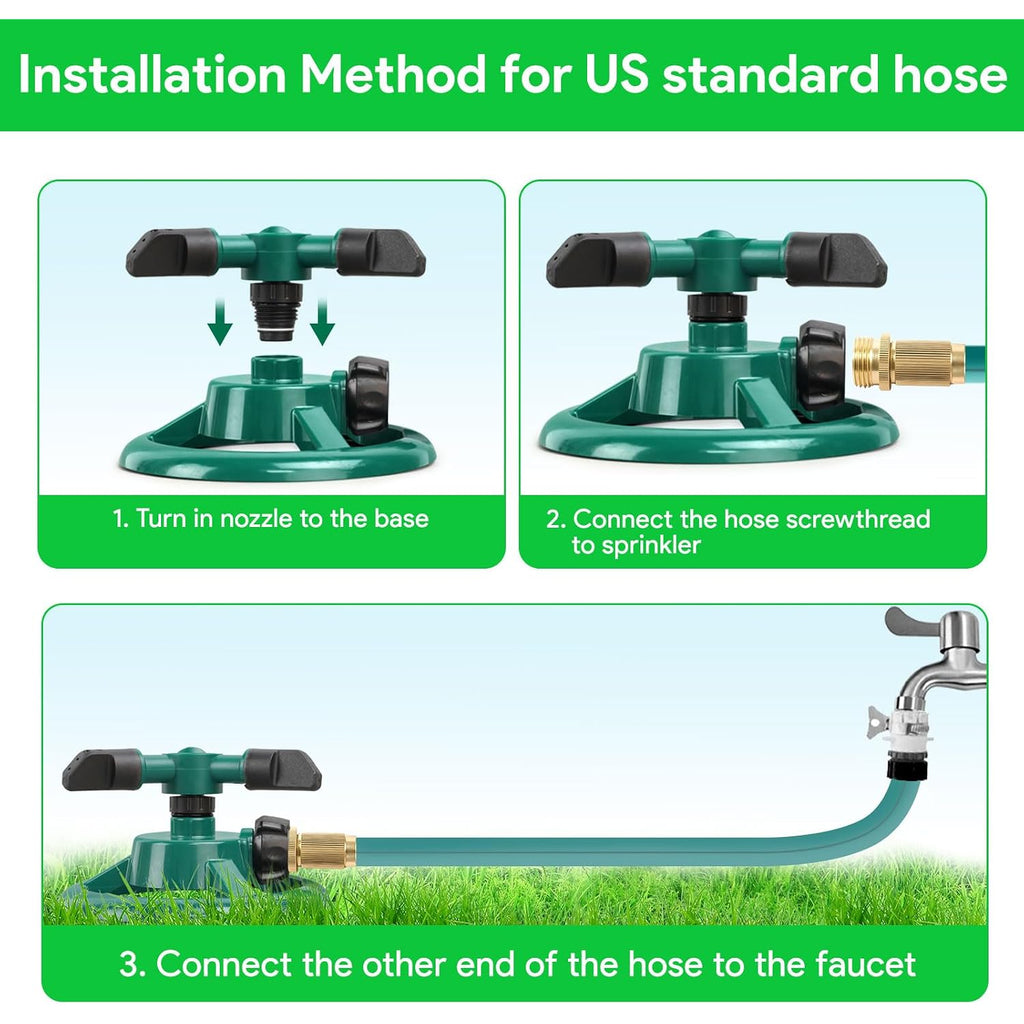 Sprinklers For Yard, Rotating Lawn And Garden Sprinkler For Large Area Coverage, Yard Sprinklers For Kids And Pets Playing