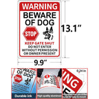 2 Pack Beware Of Dog Signs, 13X9.9 Inch Reflective Tin Sign Beware Of Dog For Fence, Do Not Enter Sign Great For Garden And Yard Wall Decor