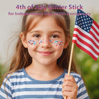 Patriotic Red White and Blue Body Glitter Stick,4th of July Accessories,Sparkling Face Hair Glitter for 4th of July Outfits Women Kids,American Flag Makeup for Independence Day 250 Anniversary