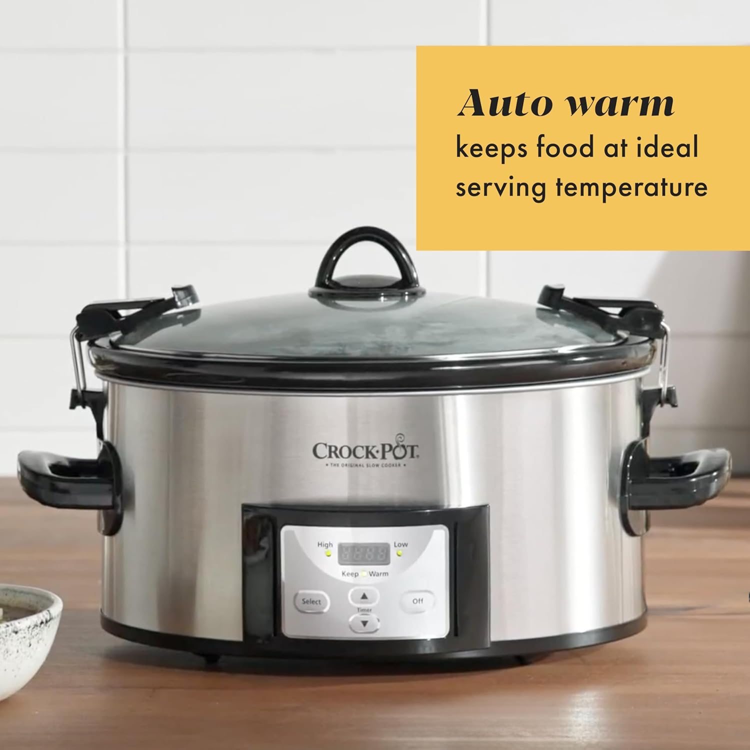 Crock-Pot 6-Quart Cook ‘n Carry Programmable Slow Cooker with Digital Timer, Family-Size Serves 7+ People, Removable Stoneware with Warming Setting, Dishwasher Safe for Easy Cleanup, Stainless Steel