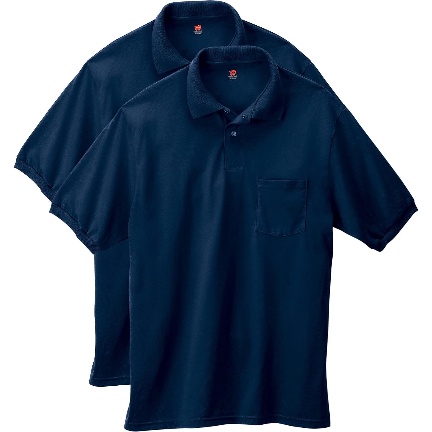 Hanes Men'S Short Sleeve Jersey Pocket Polo (Pack Of 2)