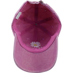 Embroidered Daisy Blessed Hat for Women Men, Adjustable Vintage Washed Cotton Christian Baseball Cap Pink