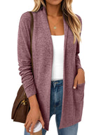LILLUSORY Cardigan for Women Lightweight Cardigans Fall Fashion Outfits | Open Front Long Cardigan with Pockets, Business Casual Travel Outfits