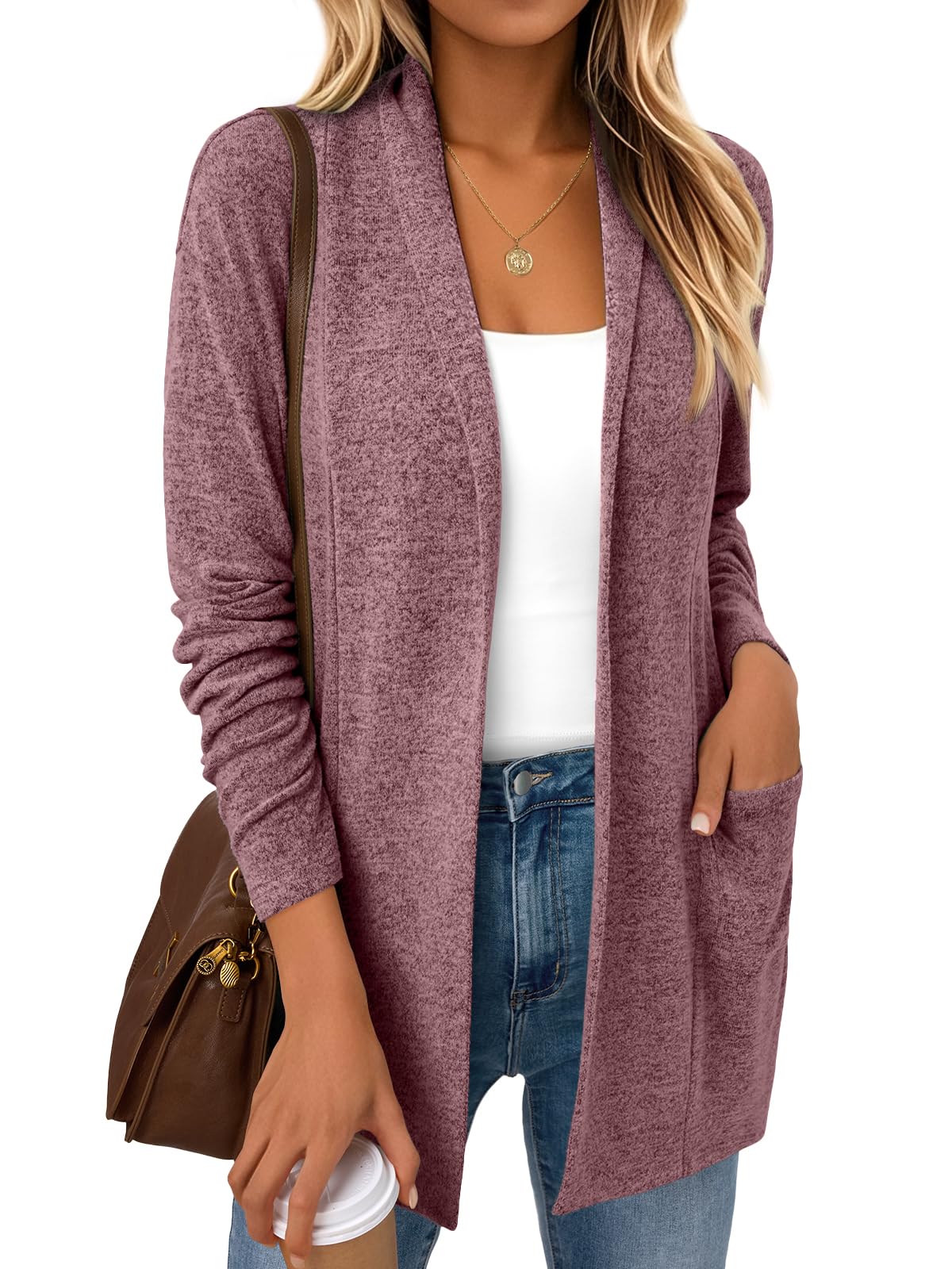 LILLUSORY Cardigan for Women Lightweight Cardigans Fall Fashion Outfits | Open Front Long Cardigan with Pockets, Business Casual Travel Outfits