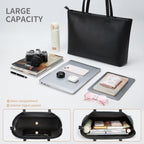 KALIDI Tote Bag Zipper Shoulder Bag Faux Leather Purses Satchel for Women Casual Handbag Work Dating College