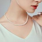 White Freshwater Cultured Pearl Necklace for Women in 18 Inch Princess Length