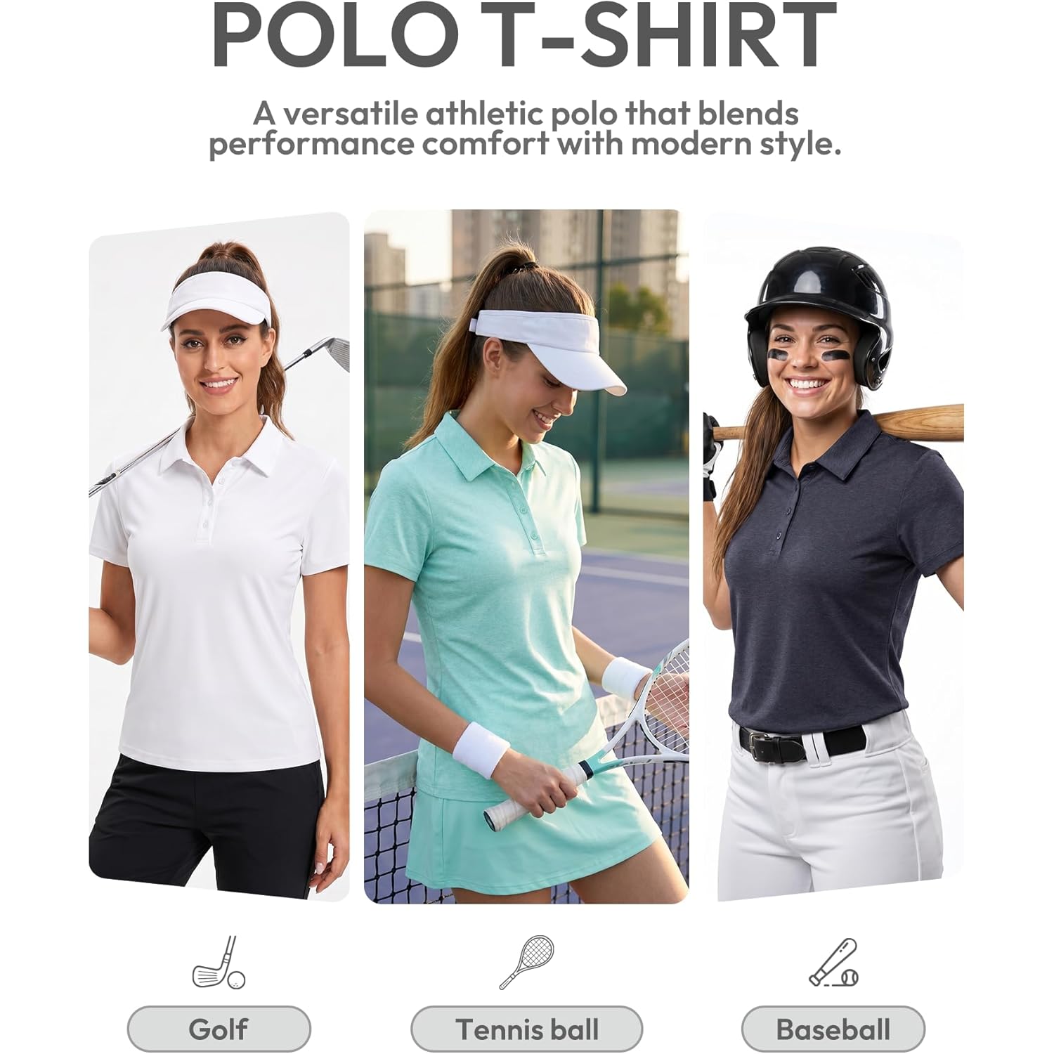 Women's Polo Shirts Athletic Golf Shirts Women Lightweight Womens Polo Shirts Short Sleeve Quick Dry Womens Shirt