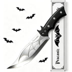 Pracaniz Bat Kitchen Knife, Gothic Halloween Design, Stainless Steel Blade | Bat-Wing Silhouette, Comfortable Grip And Gift-Ready Box For Steak, Fruit, Cheese, Bbq, Themed Parties And Gothic Kitchens.